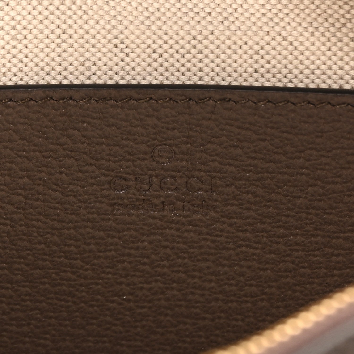 Denim Monogram Textured Dollar Calfskin Super Mini Ophidia Shoulder Bag Beige Ebony New Acero