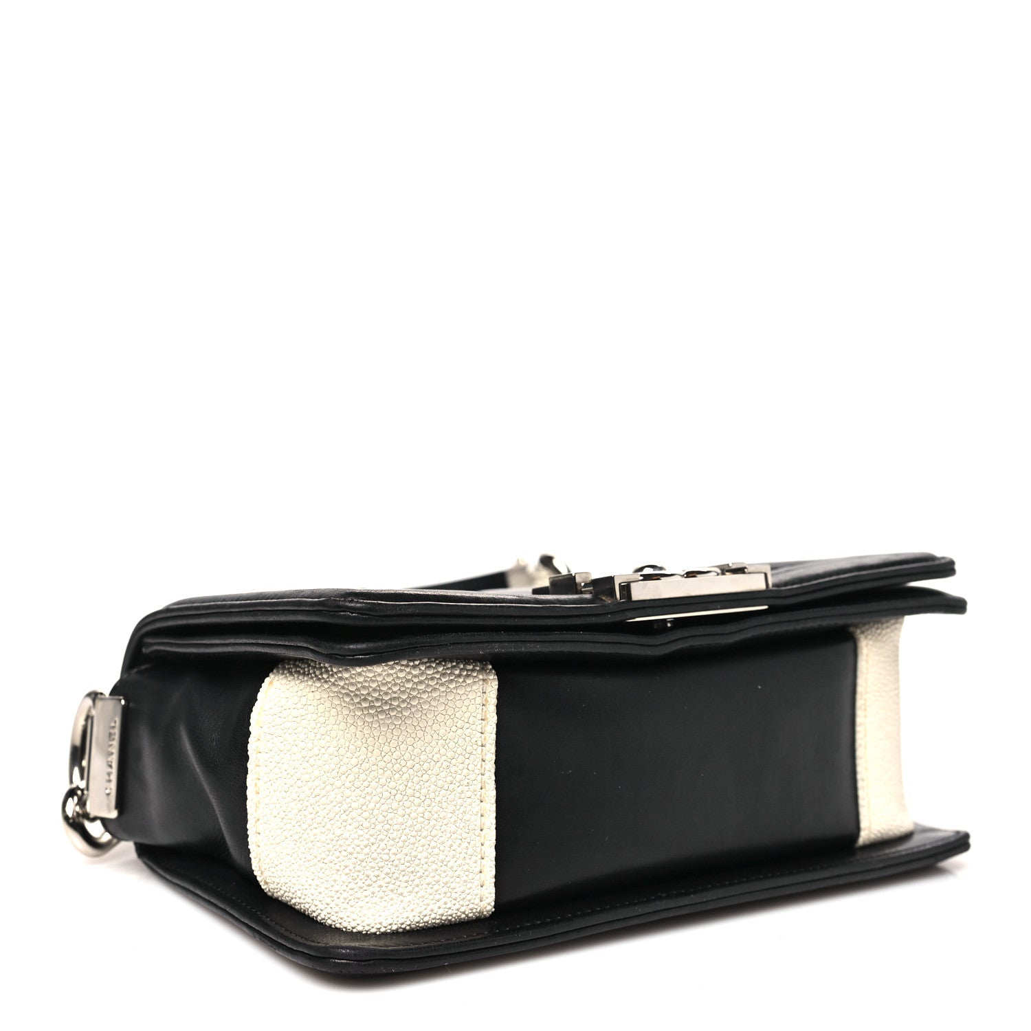 Lambskin Galuchat Stingray Small Boy Crossbody Flap Black