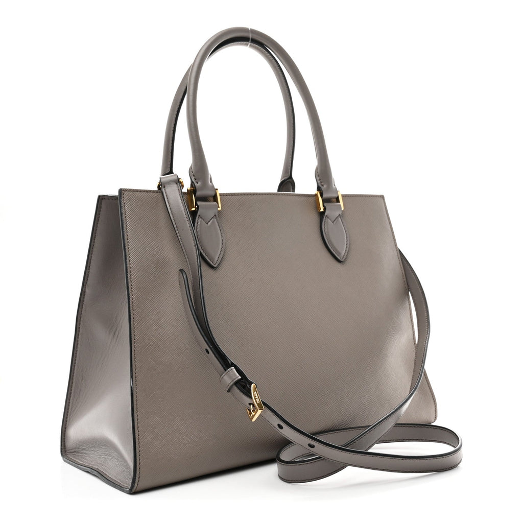 Saffiano Soft Calfskin Tote Argilla