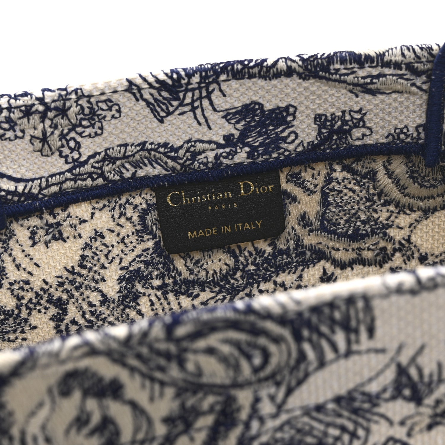 Canvas Embroidered Medium Dioriviera Toile De Jouy Book Tote Blue