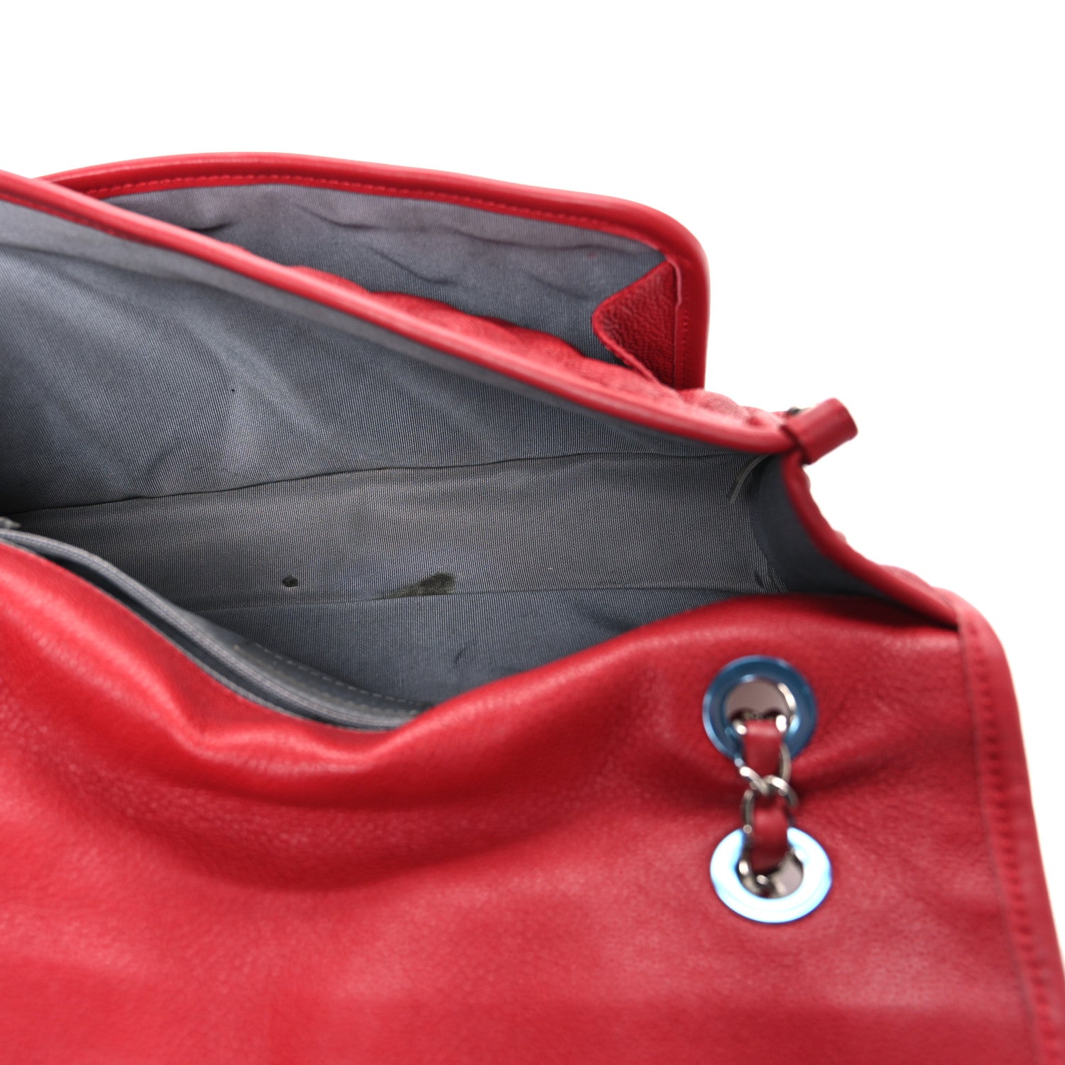 Caviar Quilted Medium French Riviera Flap Red