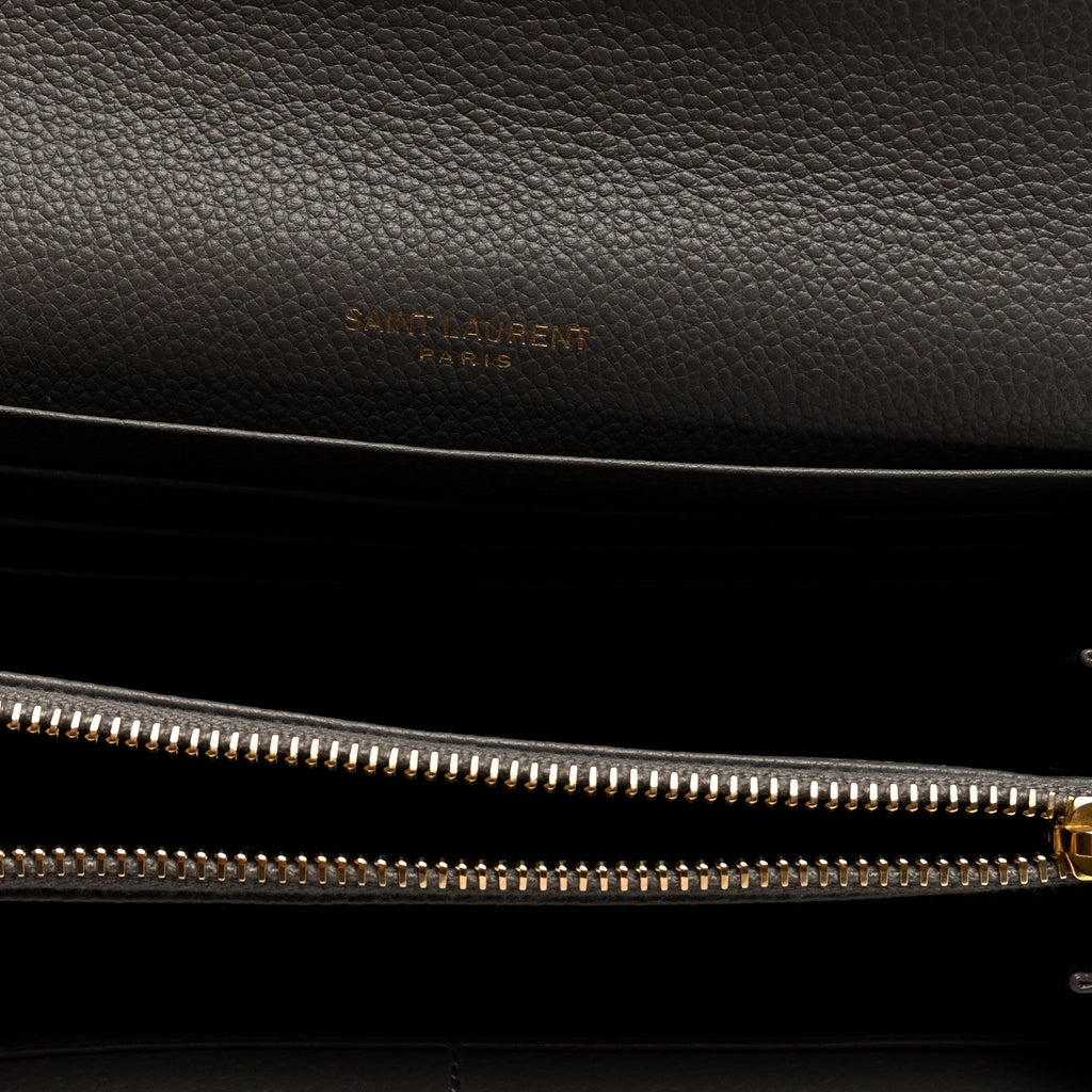 Grained Calfskin Monogram Large Flap Wallet Earth
