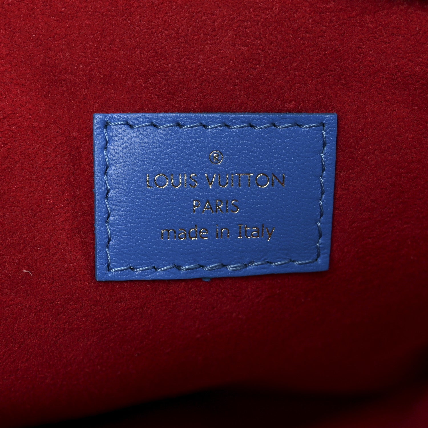 Lambskin Embossed Monogram Vuittamins Coussin PM Blue Red