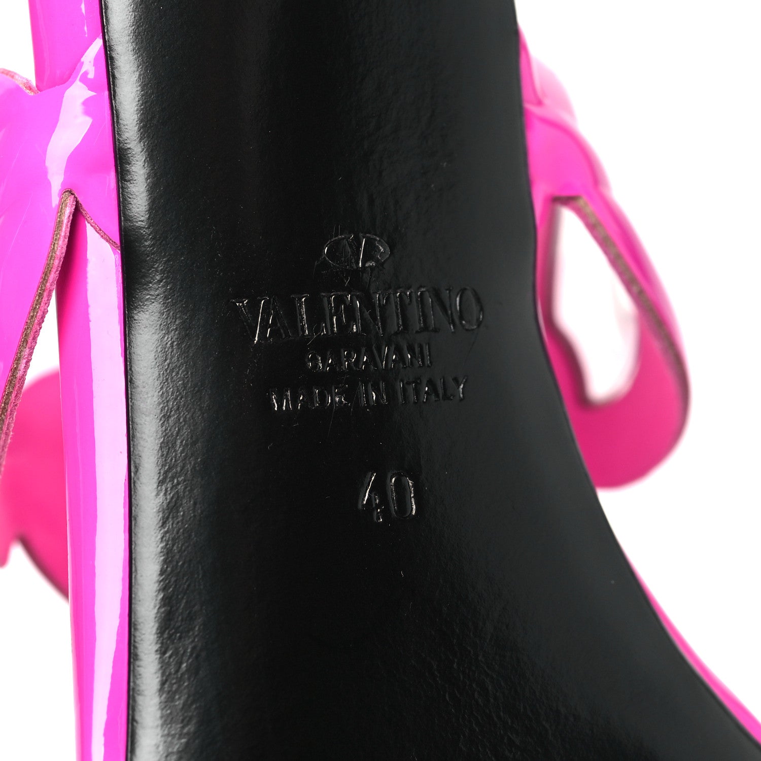 Patent PVC Chain 1967 100mm Sandals 40 Pink