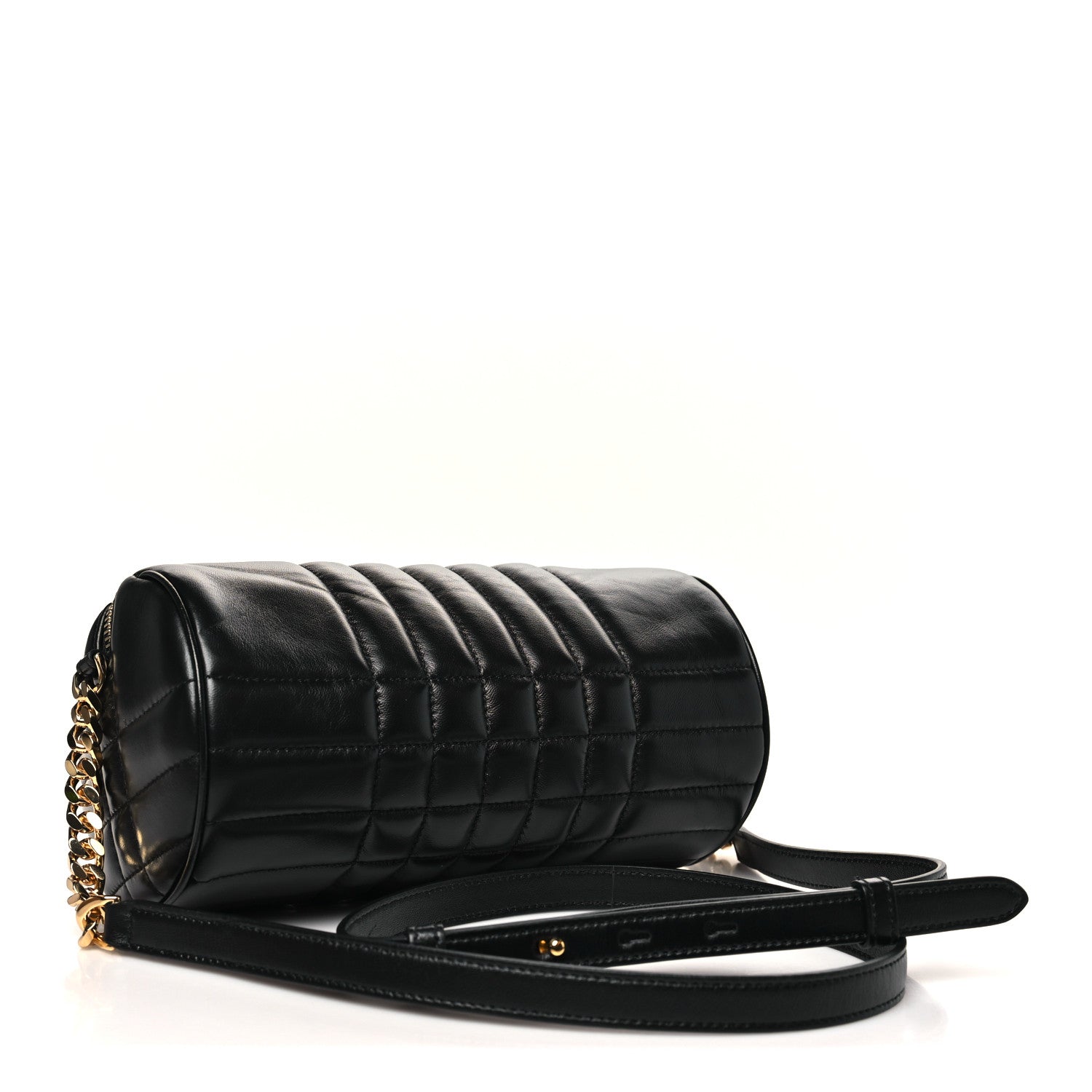 Lambskin Exploded Quilted Check New Barrel Bag Black