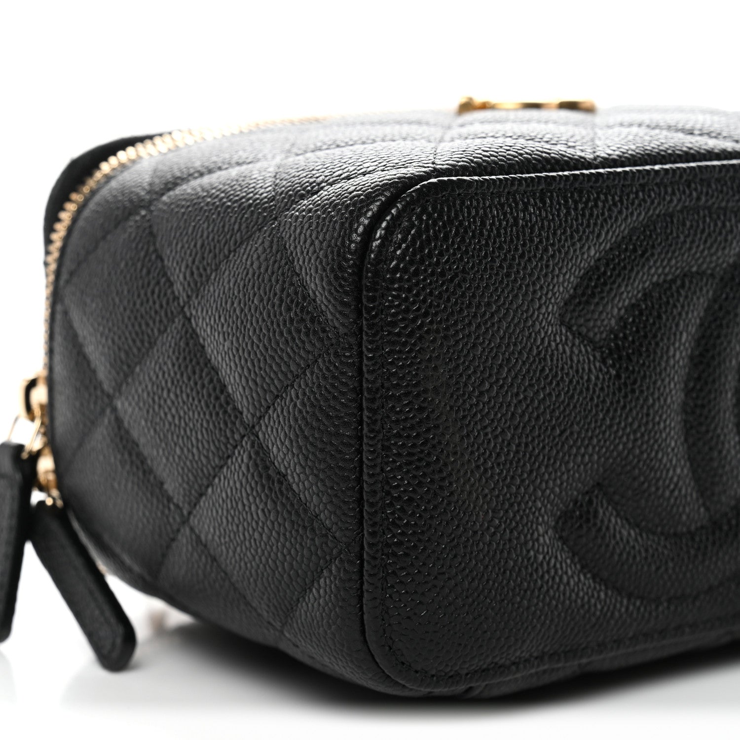 Caviar Quilted Sweetheart Vanity Case Black