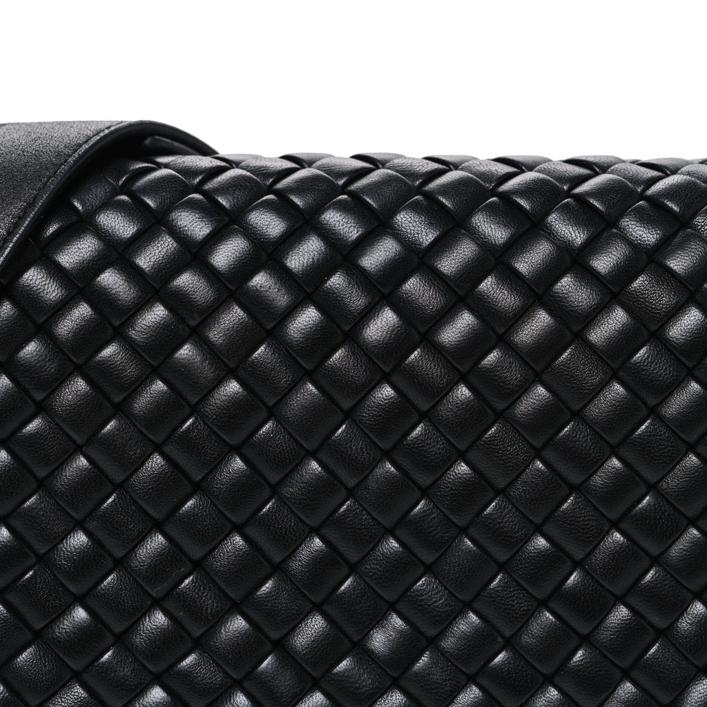 Nappa Intrecciato Small Cobble Shoulder Bag Black