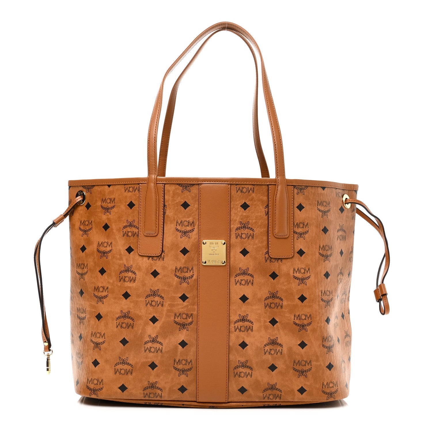 Visetos Medium Reversible Shopper Tote Cognac