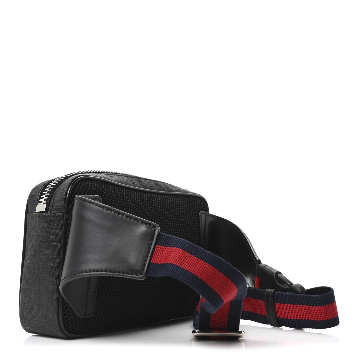 Soft GG Supreme Monogram Web Belt Bag Black Grey