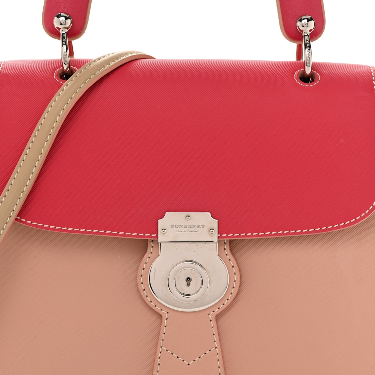 Trench Calfskin DK88 Medium Top Handle Bag Ash Rose Beige Russet