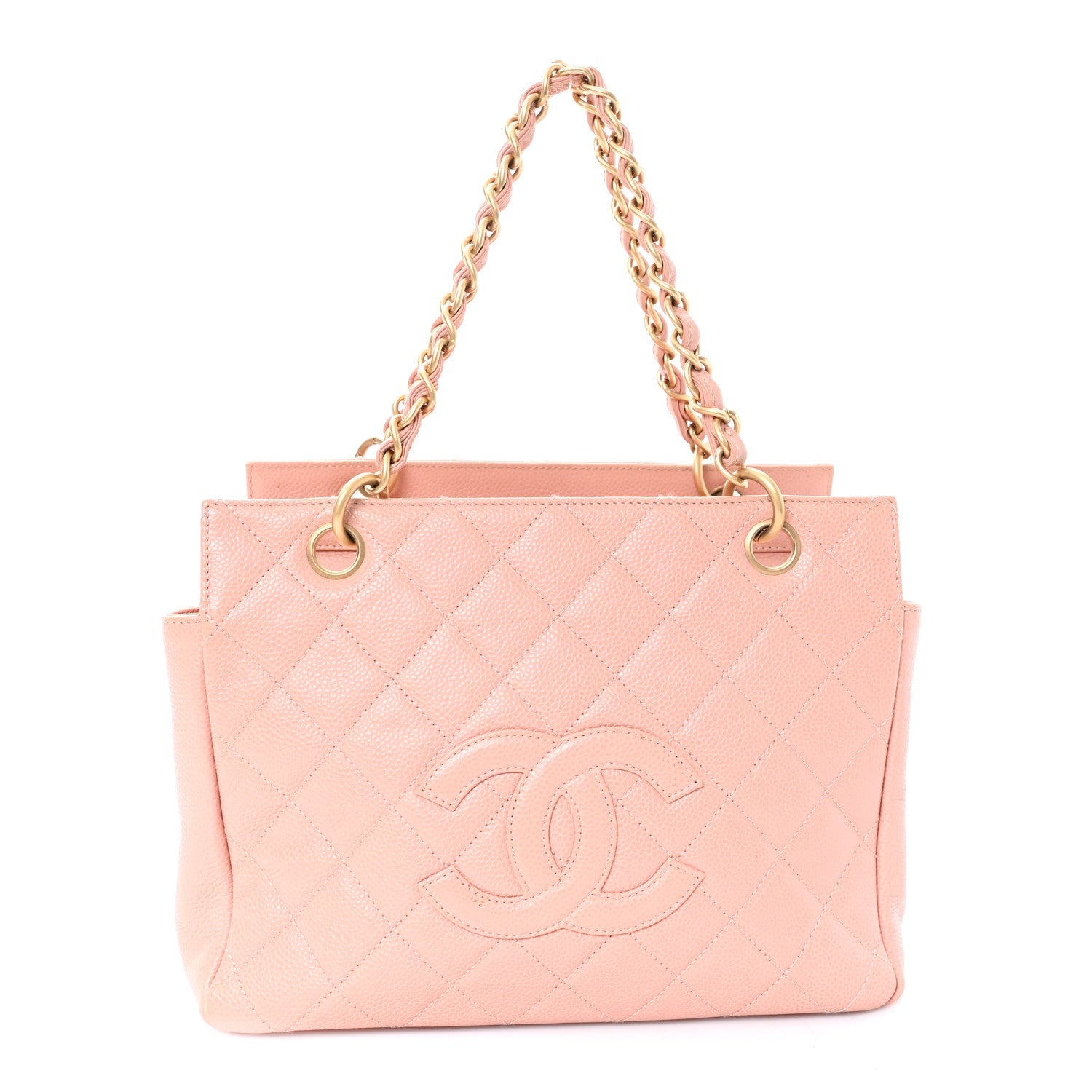 Caviar Quilted Petit Timeless Shopping Tote PTT Pink