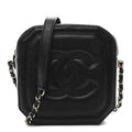Calfskin CC Clock Camera Case Black