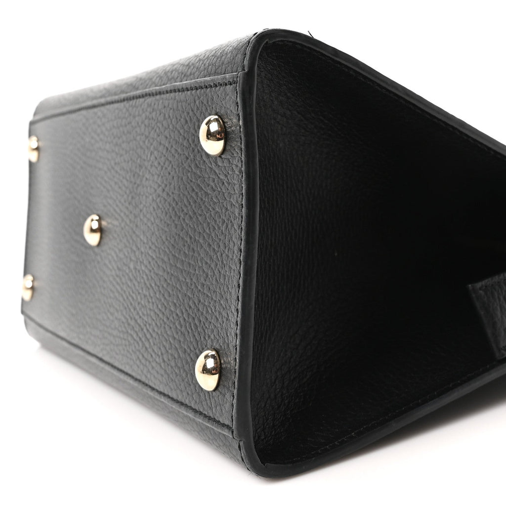Dollar Calfskin Medium Soho Top Handle Satchel Black