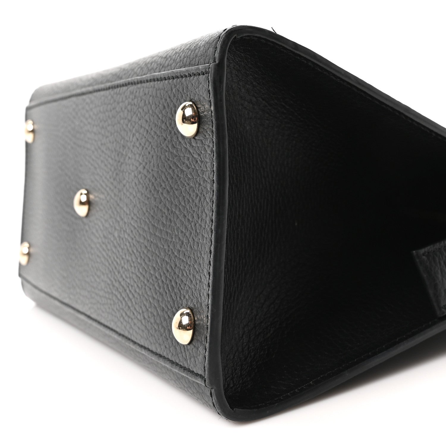 Dollar Calfskin Medium Soho Top Handle Satchel Black