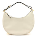 Vitello Grace Matte Small Fendigraphy Hobo Bag White Ice