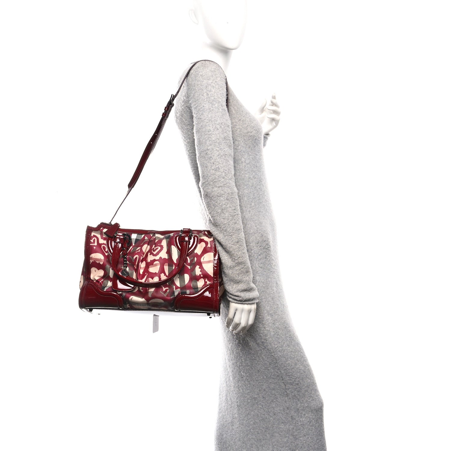 Nova Check Heart Print Pilgrim Satchel Berry