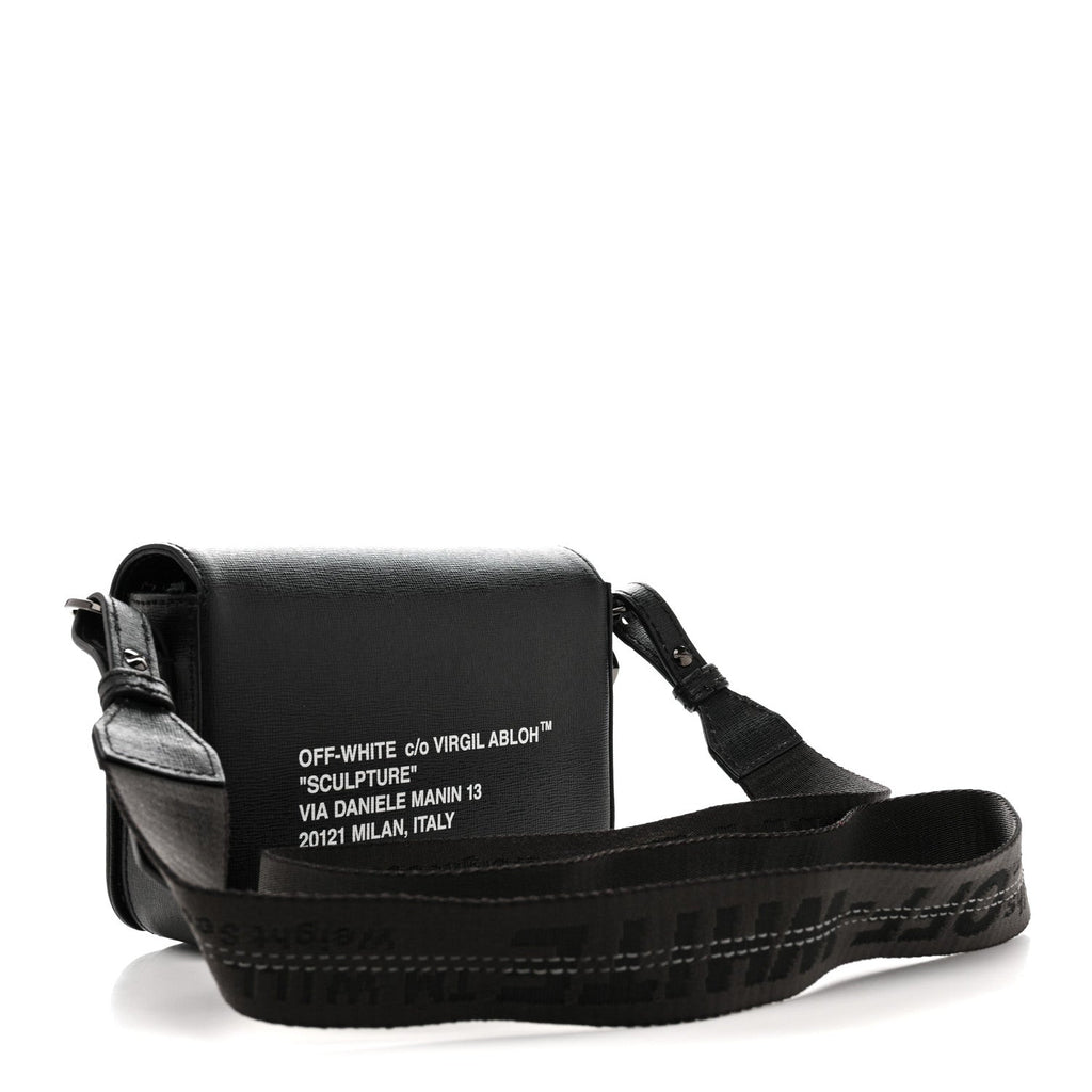 Saffiano Mini Binder Clip Bag Black White