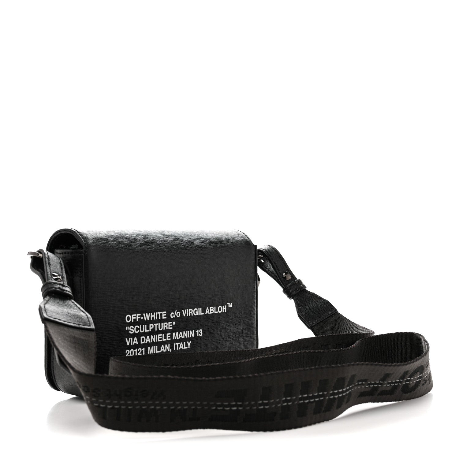 Saffiano Mini Binder Clip Bag Black White