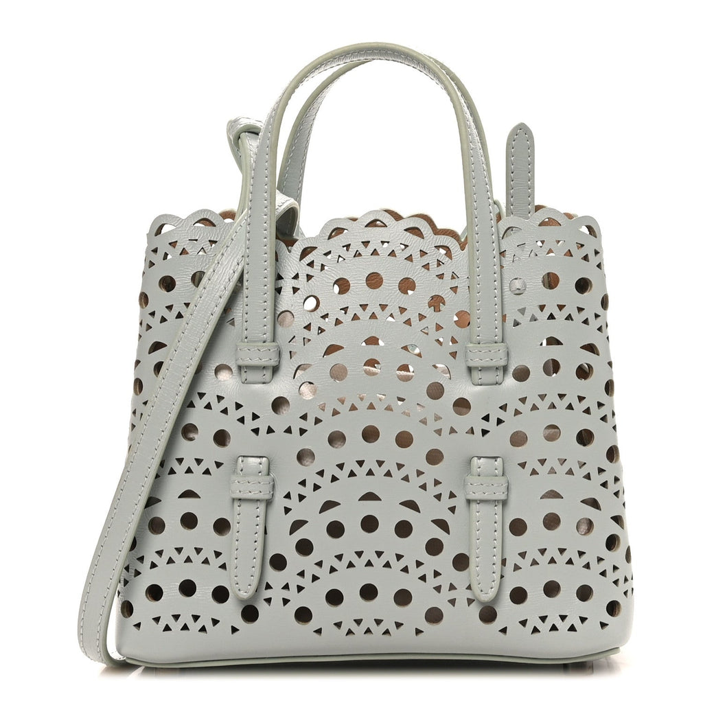 Calfskin Vienne Wave Mina 16 Bag  Gris Vert