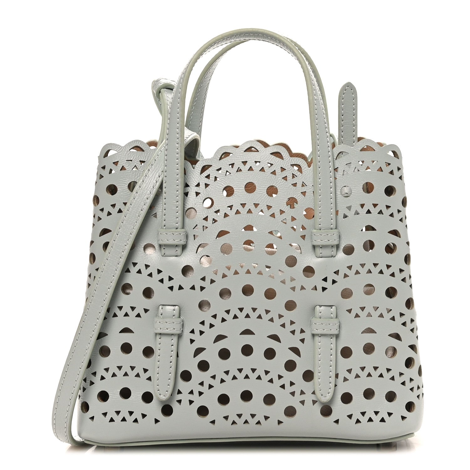 Calfskin Vienne Wave Mina 16 Bag  Gris Vert