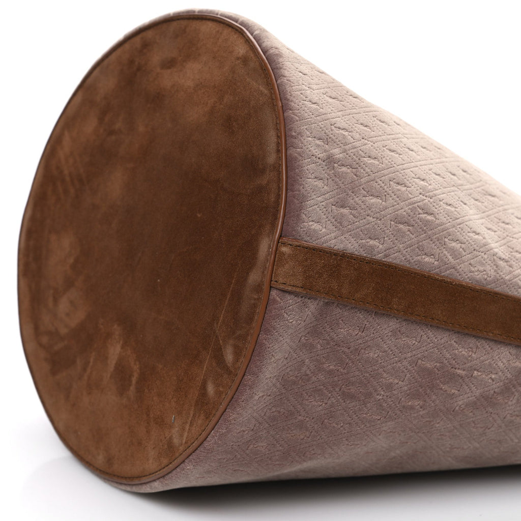 Velvet Suede Le Monogramme Bucket Bag Warm Tan Red Cigar