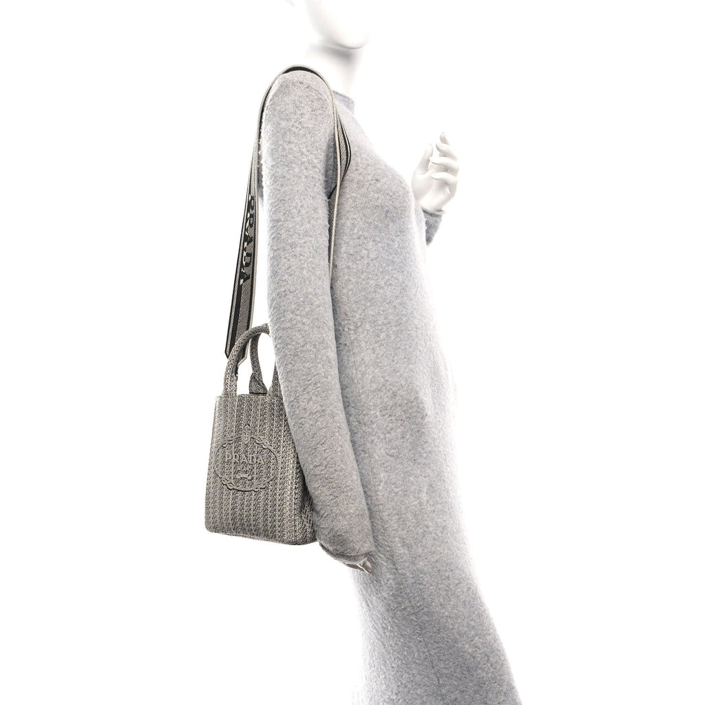 Jacquard Logo Ricamo Embroidered Small Tote Black Talco