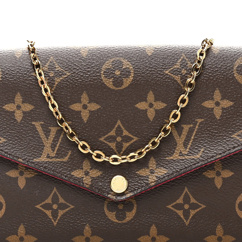 Monogram Pochette Felicie Chain Wallet Fuchsia