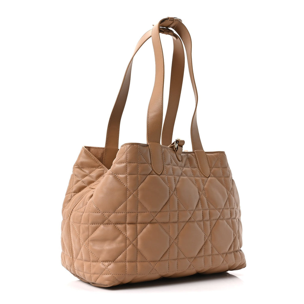 Calfskin Macrocannage Medium Toujour Powder Tan