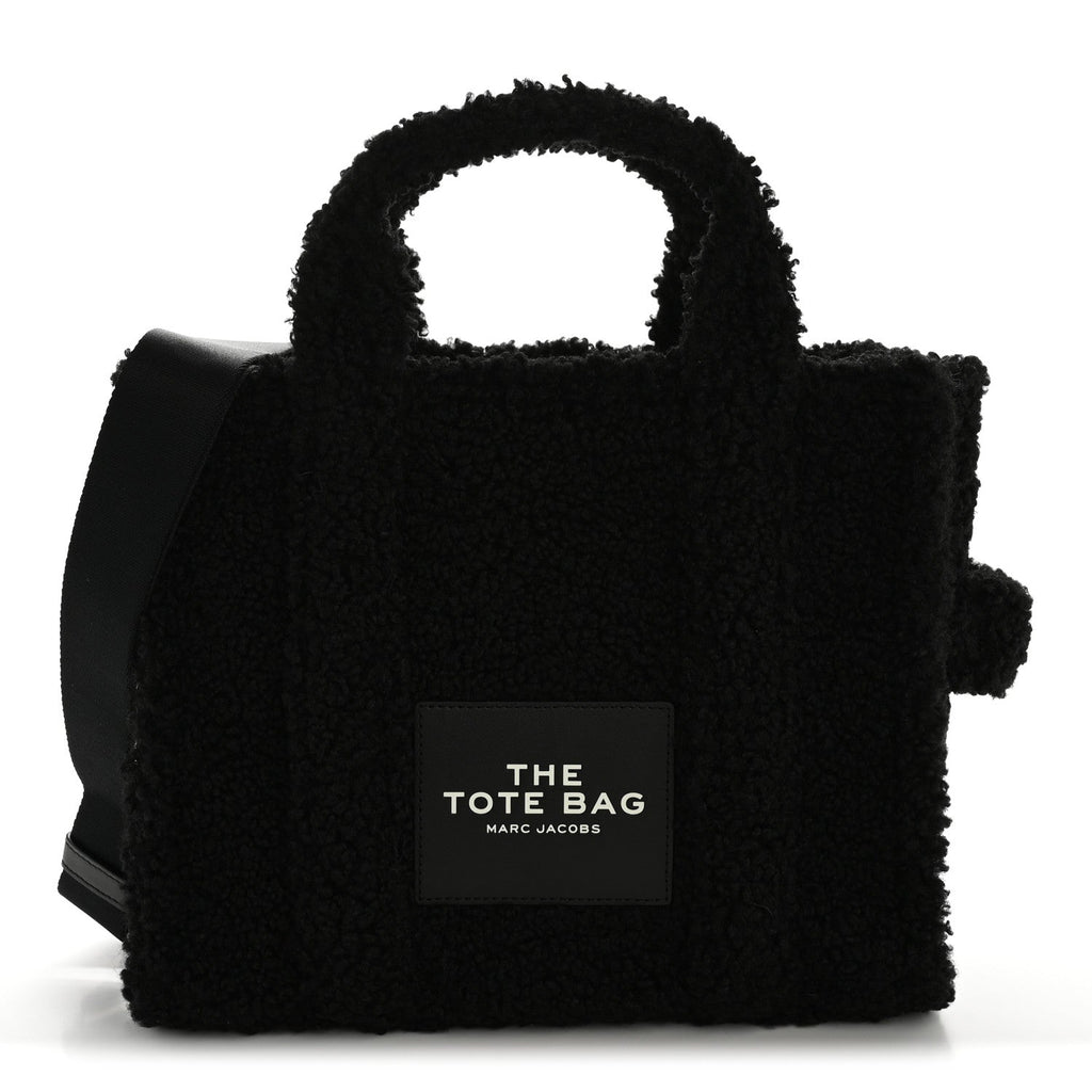 Polyester Cotton Medium The Teddy Traveler Tote Bag Black