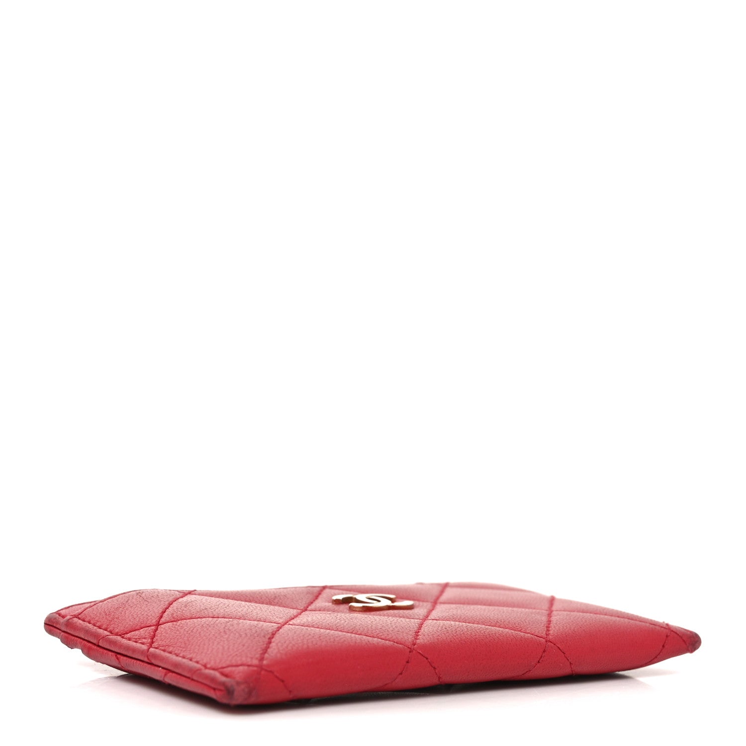 Lambskin Quilted  Holder Red