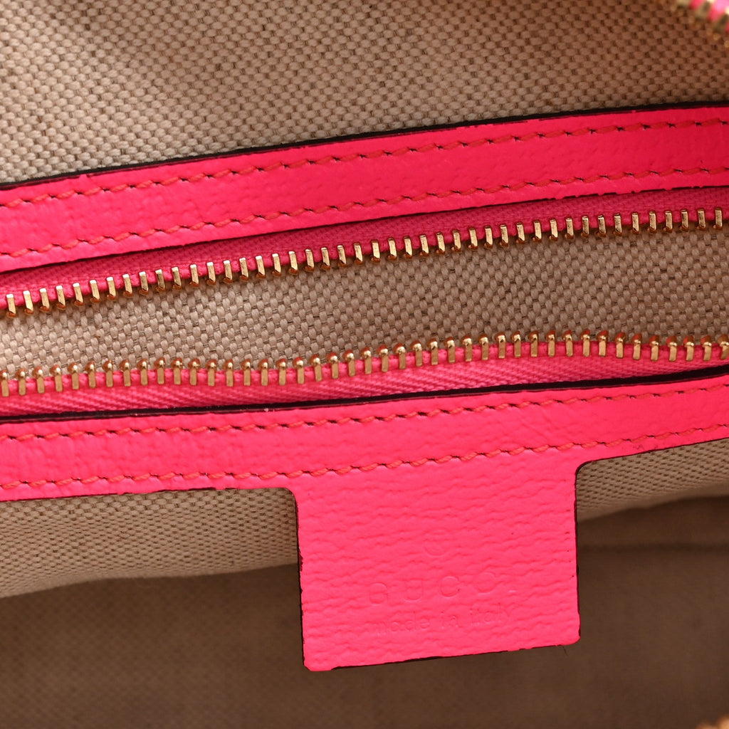 Canvas Flora Floral Shoulder Bag White Fuchsia Fluo