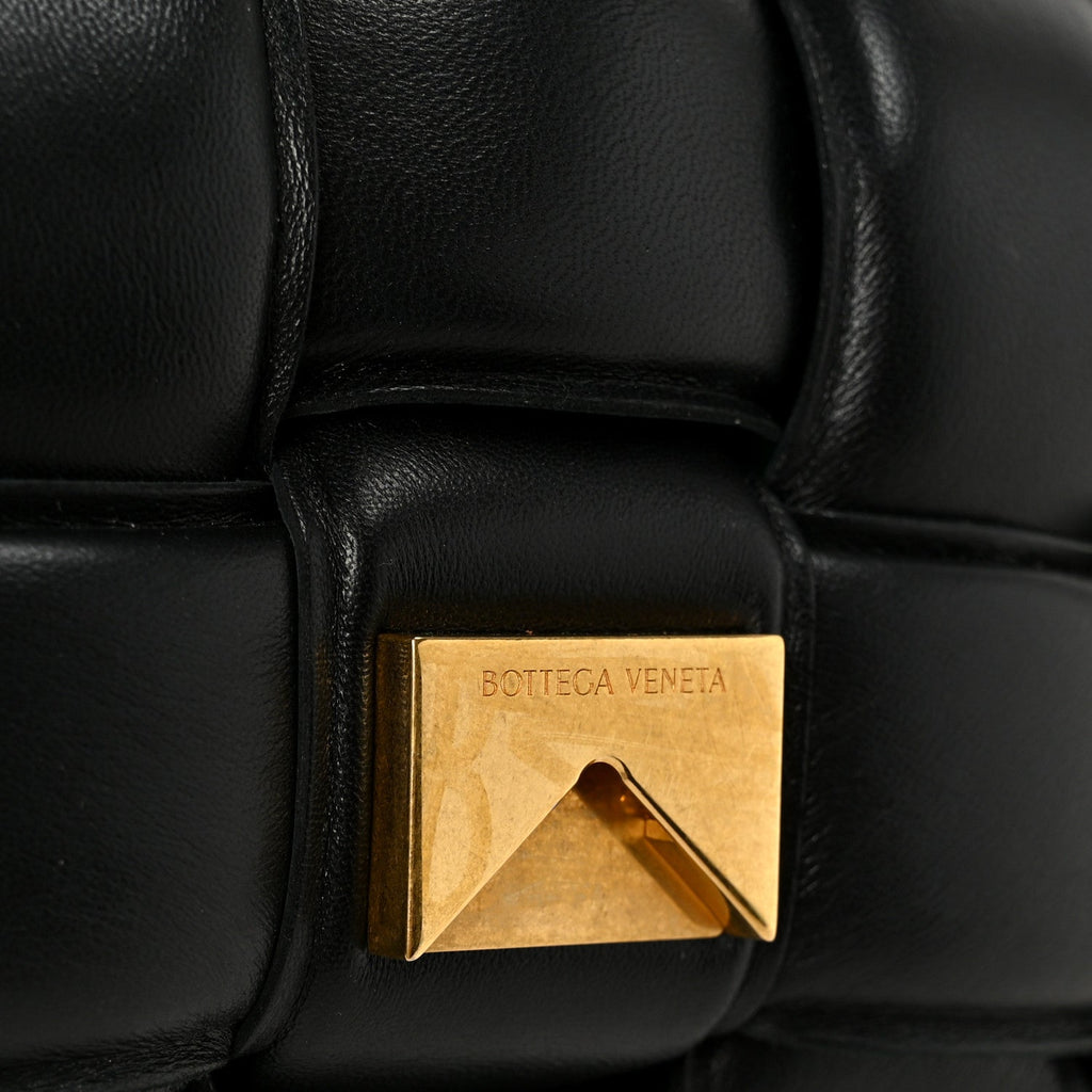Nappa Maxi Intreccio Padded Cassette Crossbody Bag Black