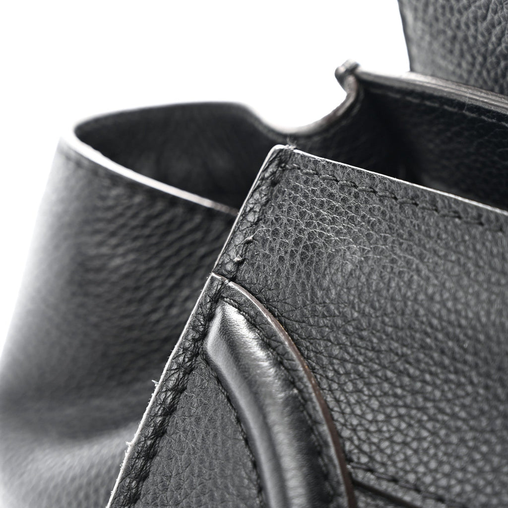 Drummed Calfskin Mini Luggage Black