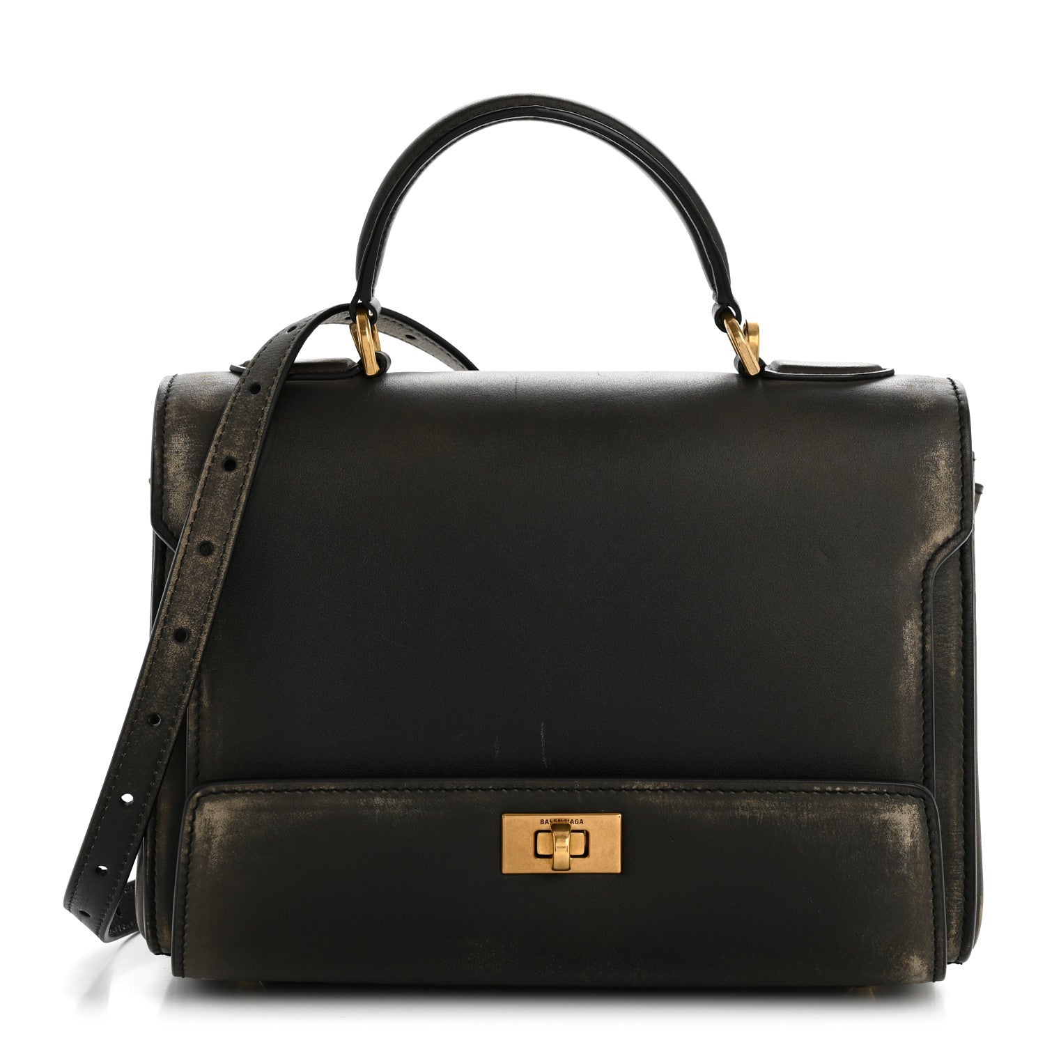 Calfskin Small Money Top Handle Handbag Brown