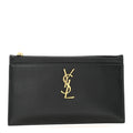 Smooth Calfskin Monogram Zip Bill Pouch Black