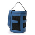 Jacquard Vitello Logo Bucket Bag Blue