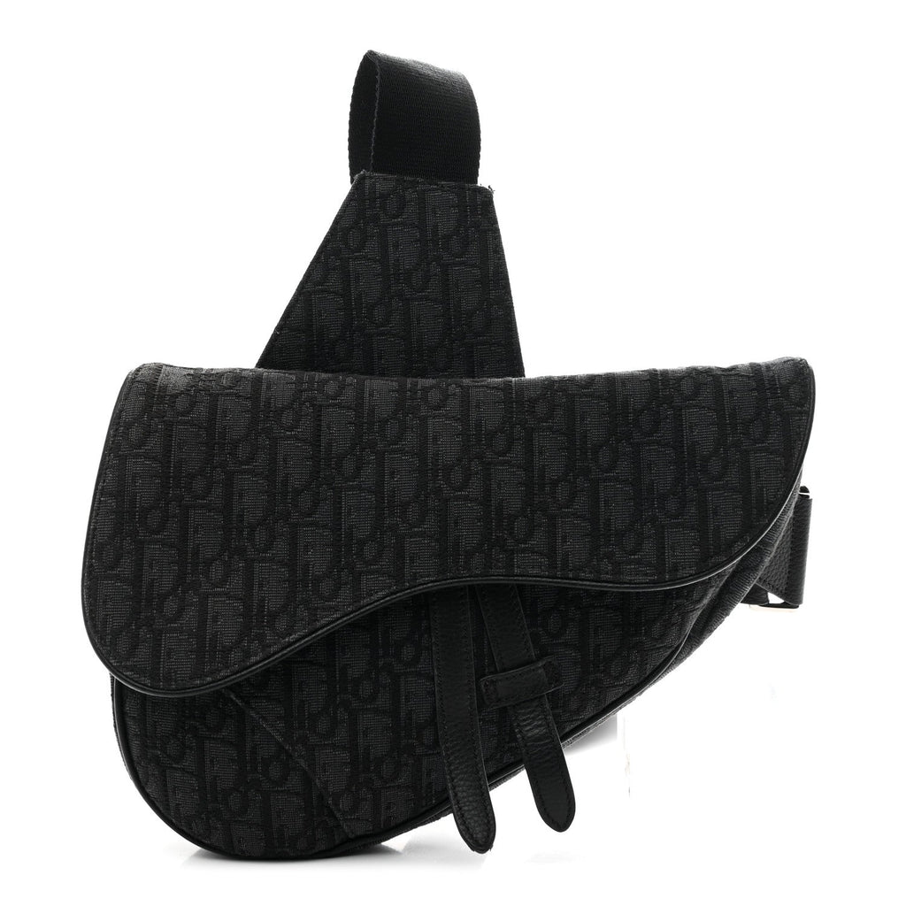 Oblique Mens Saddle Bag Black