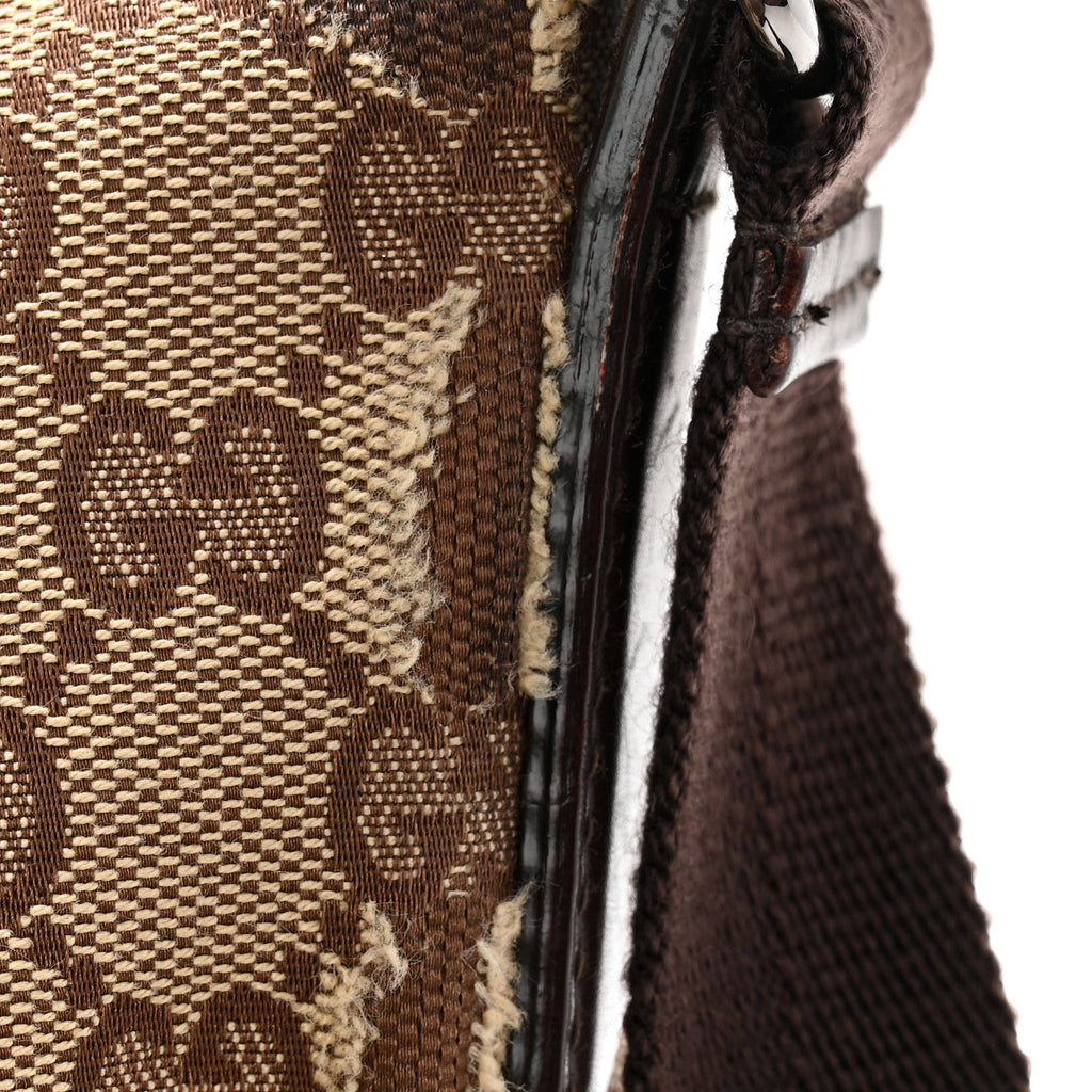 Monogram Calfskin Perforated Medium Flat Messenger Bag Dark Brown