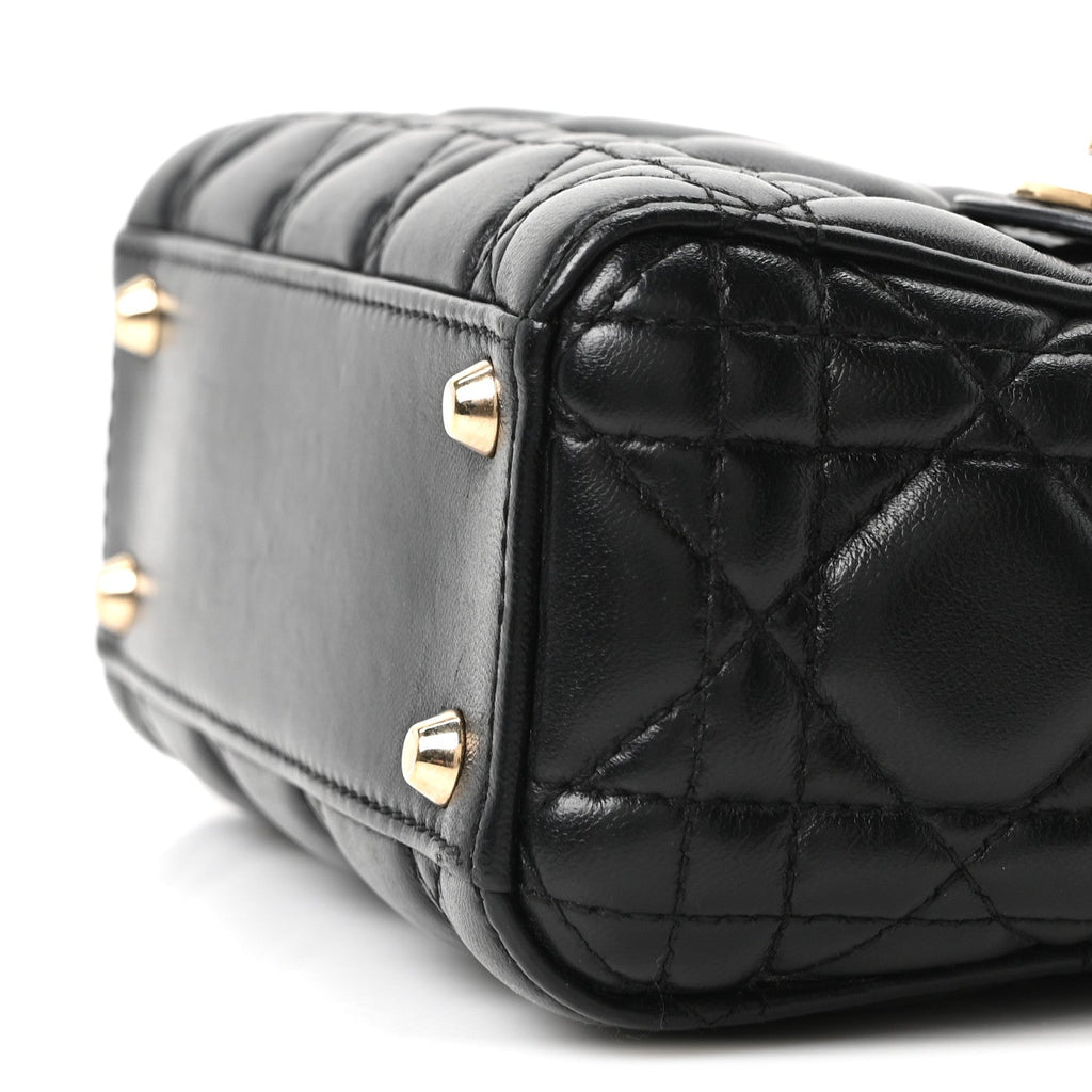 Lambskin Cannage Mini Lady Dior Black