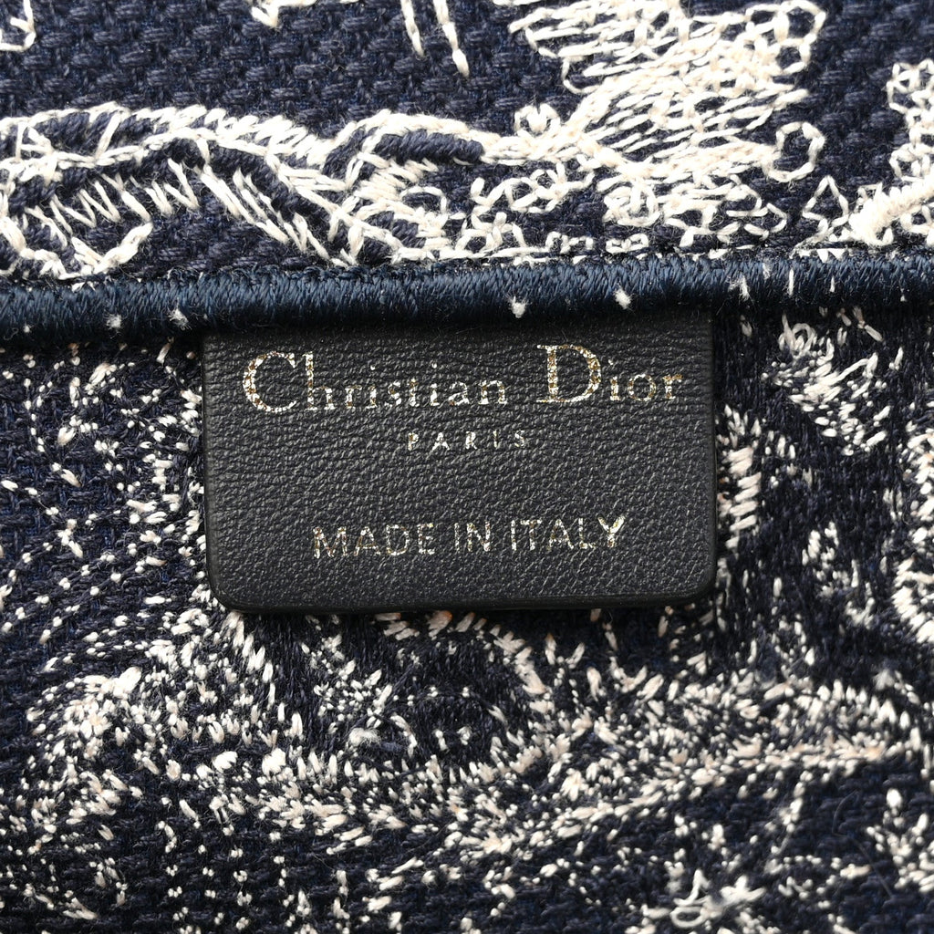 Canvas Embroidered Medium Dioriviera Toile De Jouy Book Tote Blue