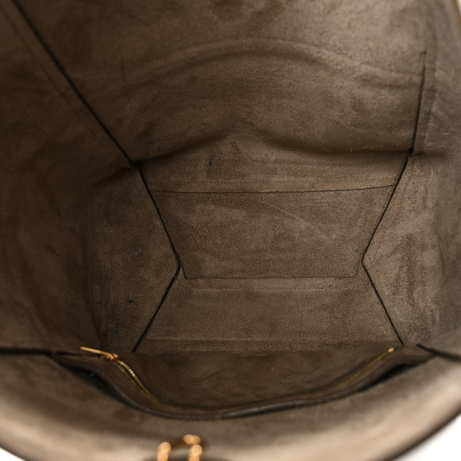 Soft Grained Calfskin Sangle Bucket Bag Taupe