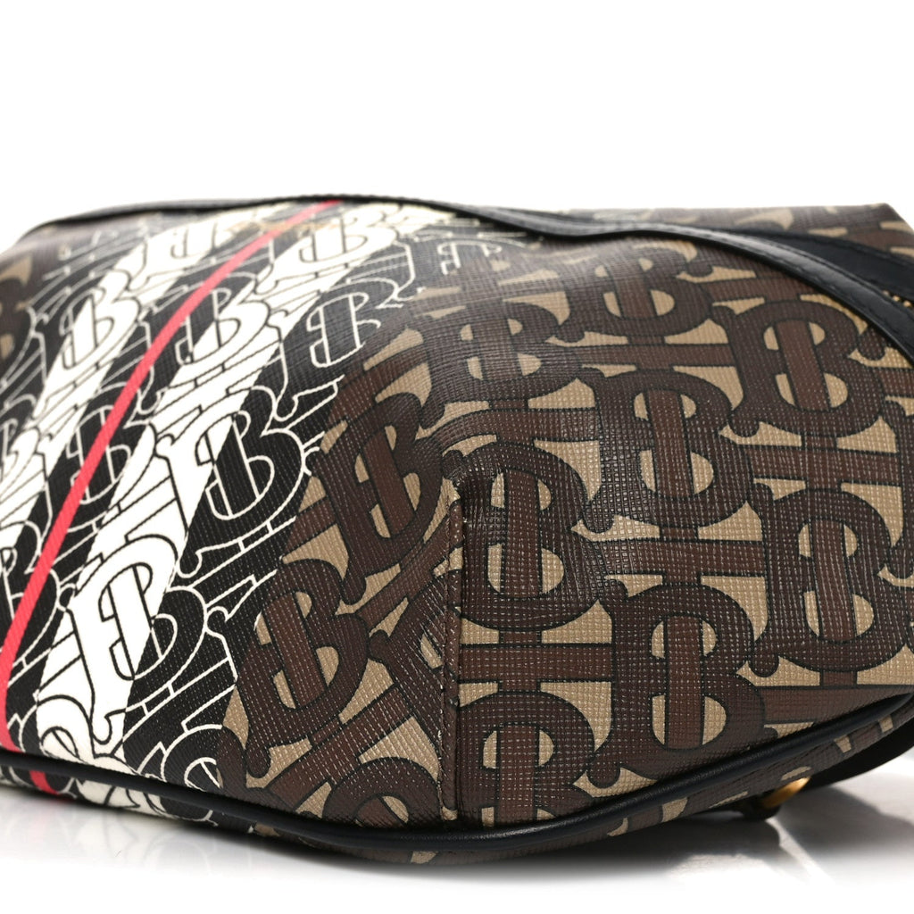 E-Canvas Monogram Stripe Medium Sonny Bum Bag Bridle Brown