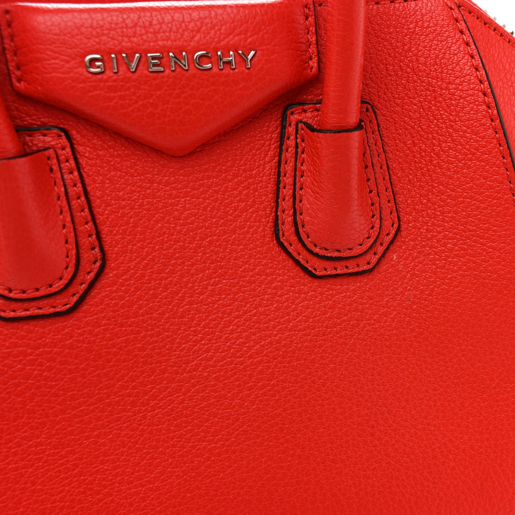 Sugar Goatskin Mini Antigona Pop Red