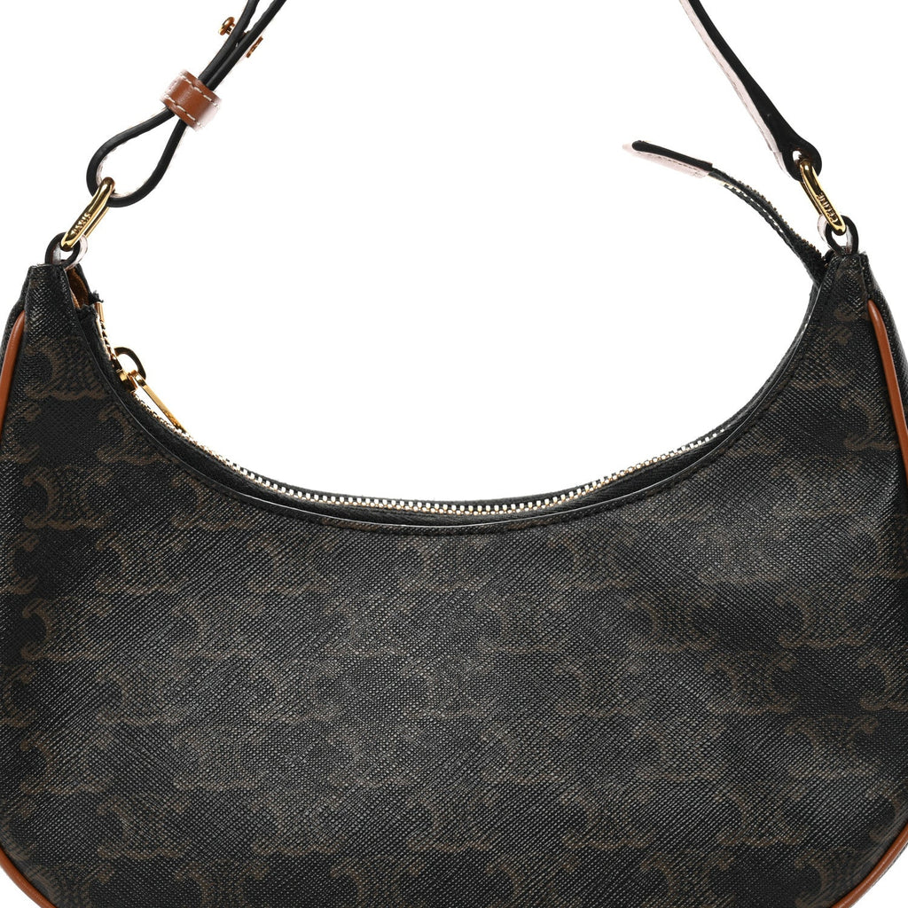 Triomphe Canvas Calfskin Ava Shoulder Bag Tan