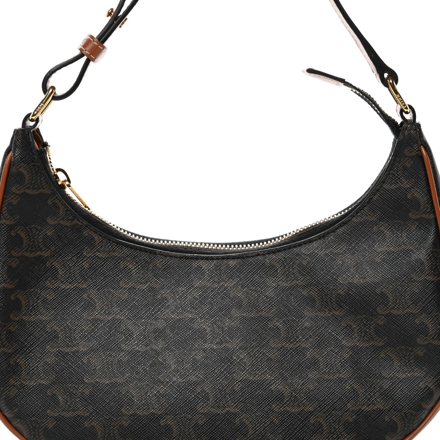 Triomphe Canvas Calfskin Ava Shoulder Bag Tan