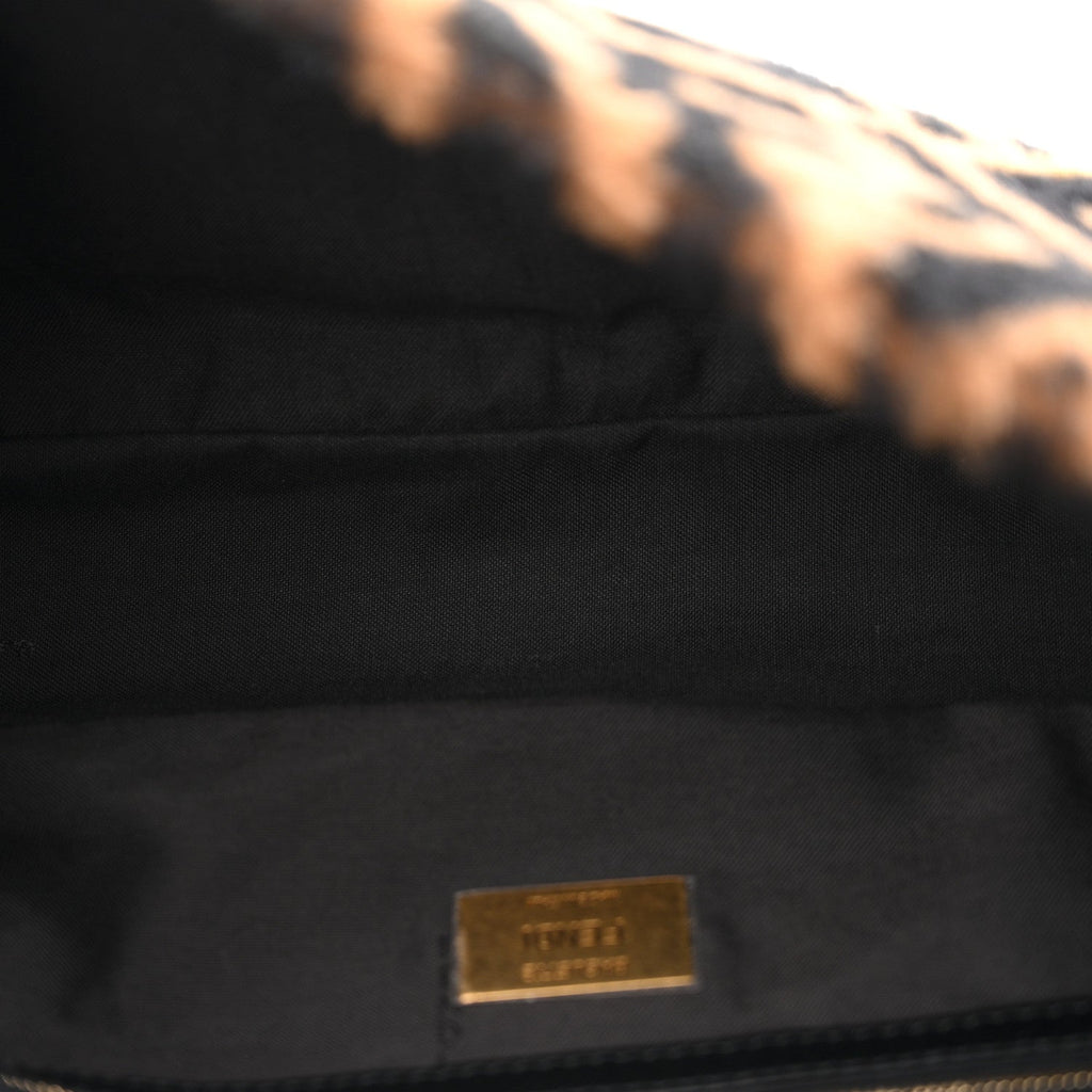 Shearling Vitello Dolce Macro FF 1974 Baguette Tobacco Black