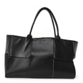 Nappa Maxi Intrecciato Medium Arco Tote Black White