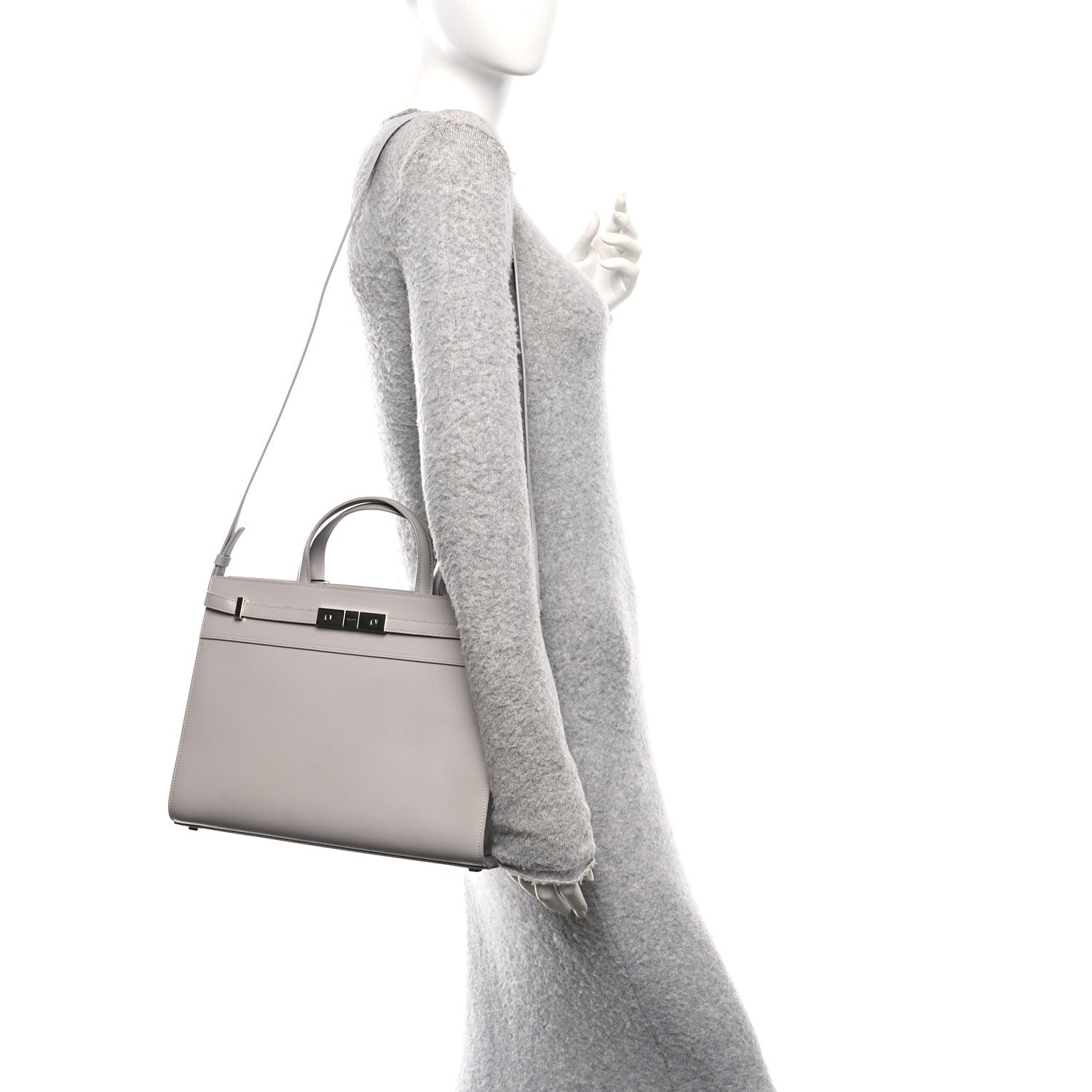 Calfskin Small Manhattan Shopper Tote Granite
