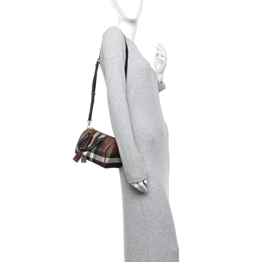 E-canvas Check Mini Bowling Bag Dark Birch Brown
