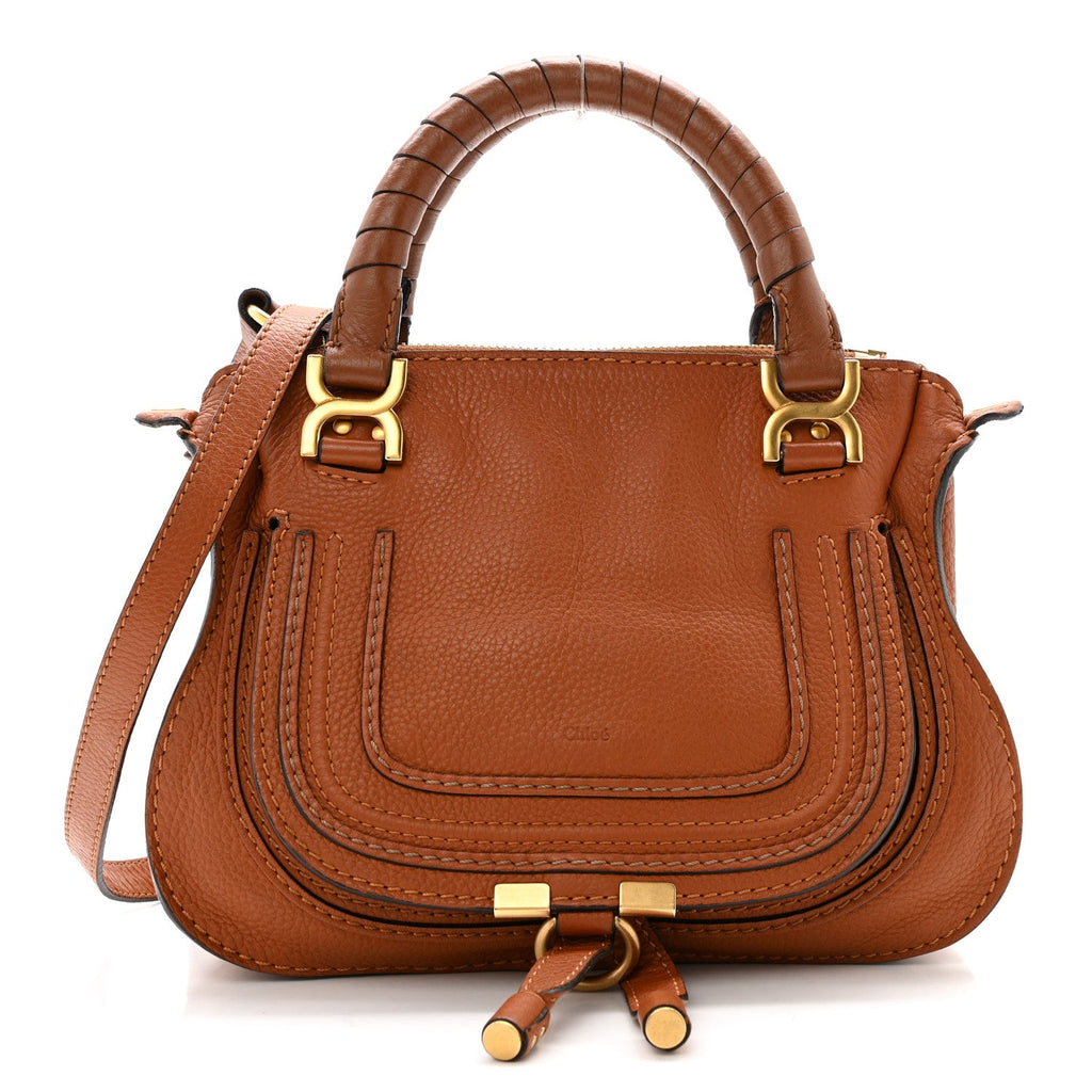 Calfskin Mini Marcie Satchel Tan